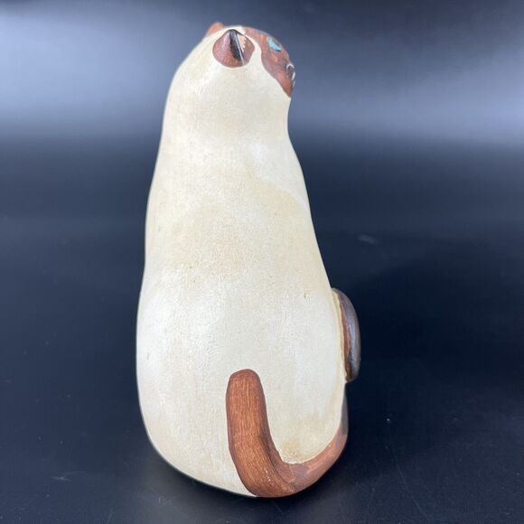 Vintage 1989 Artisans Cat Chalk Ware Figurines Folk Art Unique Designs Set 2 - Picture 13 of 16